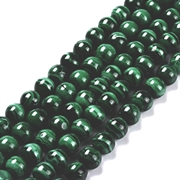 Malakit perler. Ægte. Grade AA. 6 mm